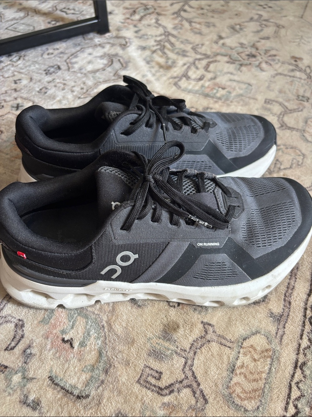 On Running Black and White Athletic Running Shoes - Picture 2 of 4